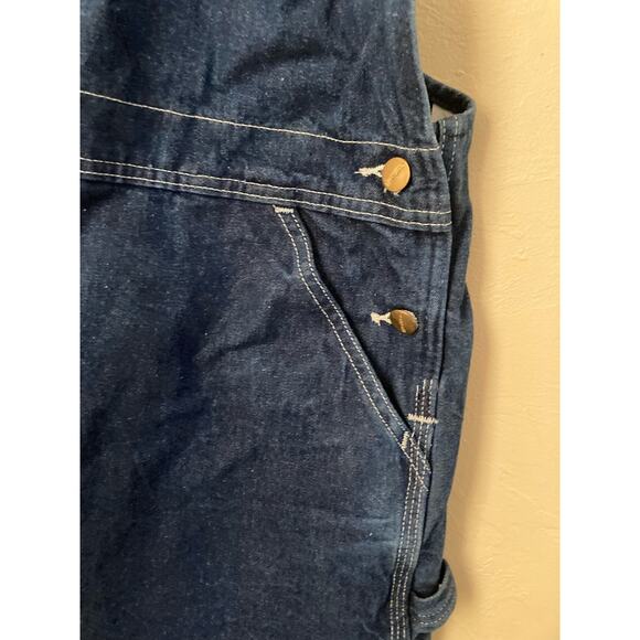 VTG Carhartt Men's Overalls Denim High Back Bib Size 48x34 Altered - Picture 6 of 9